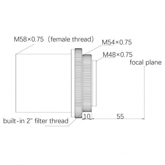 Reductor aplanador ZWO 0,75x PARA FF65