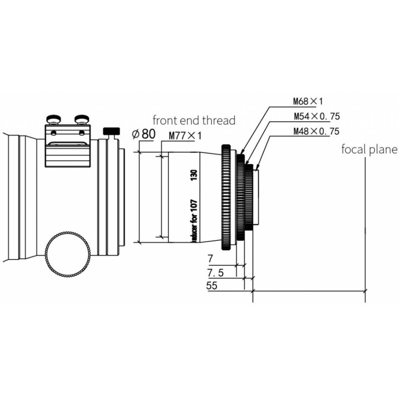 Reductor aplanador ZWO 0,7x para...