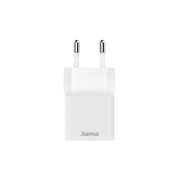 Mini Cargador HAMA, USB-C, PD/Qualcomm®, Carga Rápida, 20 W, blanco