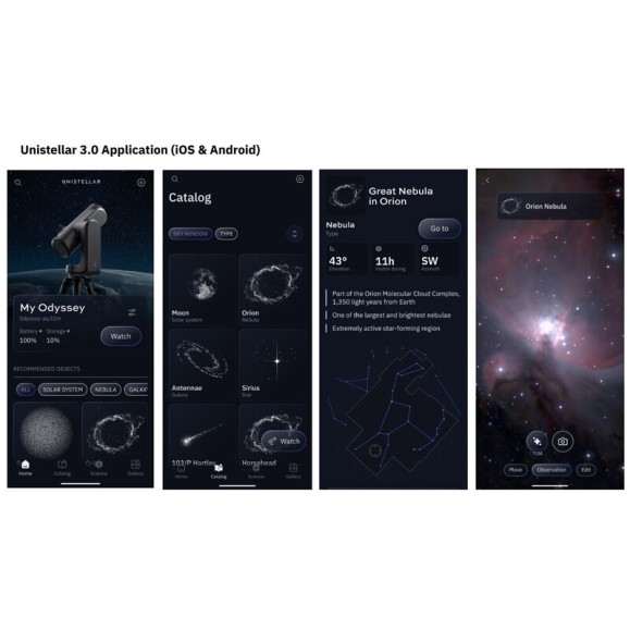 Telescopio inteligente UNISTELLAR ODYSSEY PRO N85/320