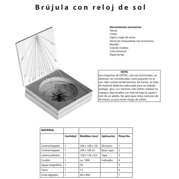 Brújula con reloj de Sol