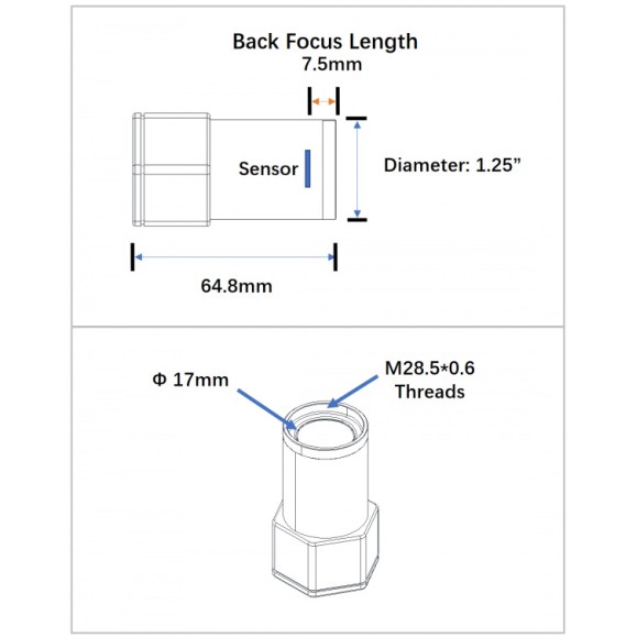 Cámara de guiado Player One SEDNA-M USB 3.0 (IMX178) Mono