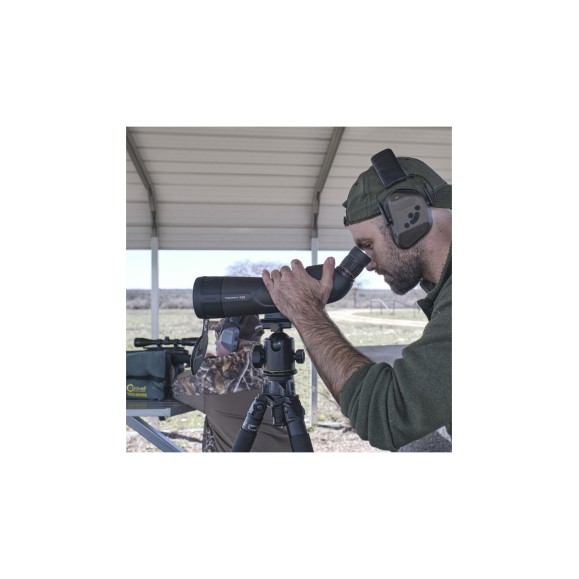 Telescopio terrestre 20-60x 65 mm Bushnell Trophy Xtreme inclinado en negro