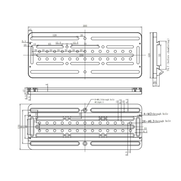 Cola de milano ASKAR tipo Losmandy 300mm