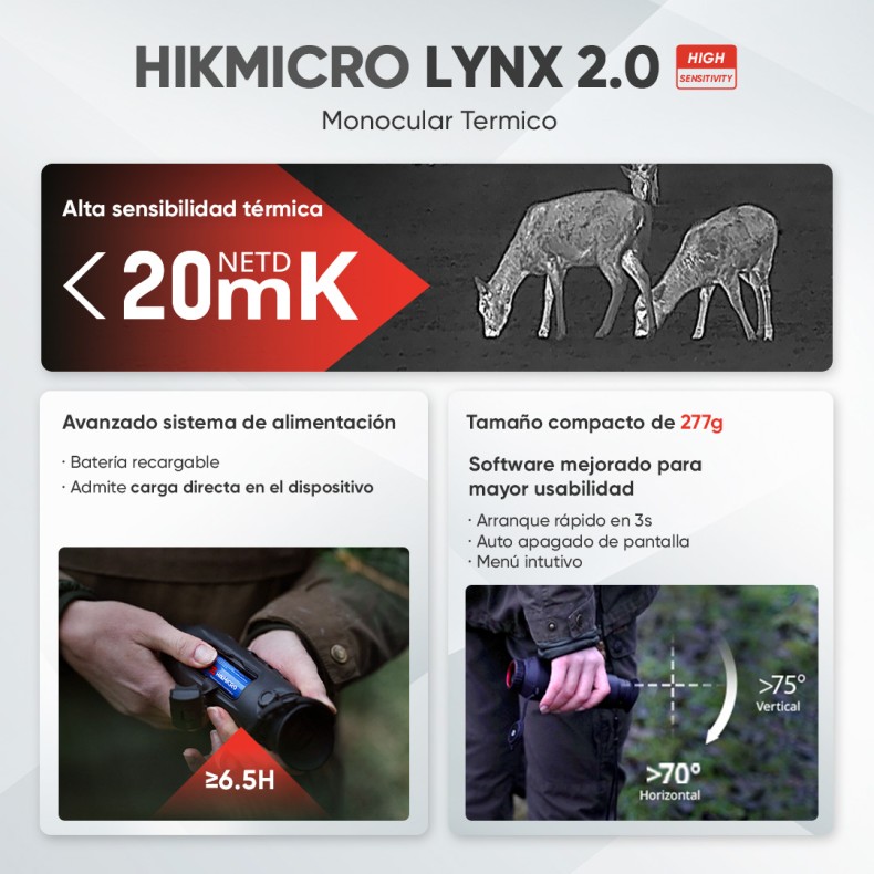 Monocular térmico LYNX Pro LH19 2.0... Monocular térmico LYNX Pro LH19 2.0...