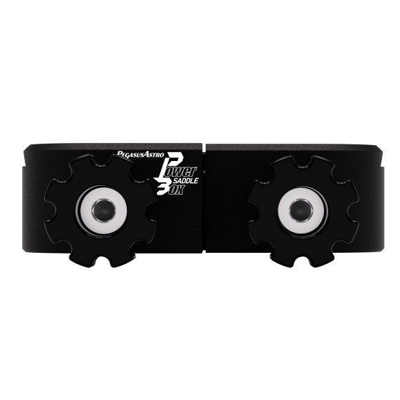 Montura ecuatorial armónica Pegasus Astro NYX-101 con el soporte hembra Saddle Powerbox preinstalado