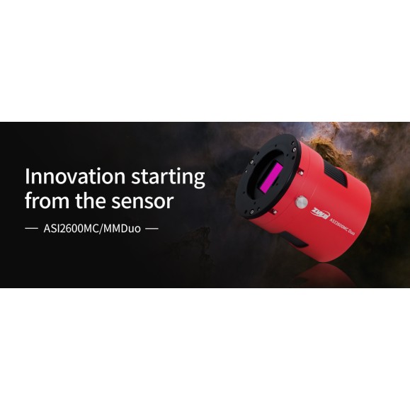 Cámara refrigerada monocromo ZWO ASI2600MM-P DUO con sensor de guiado integrado