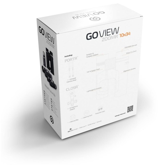 GoView Prismáticos ZOOMR 10x34, Sunset Orange