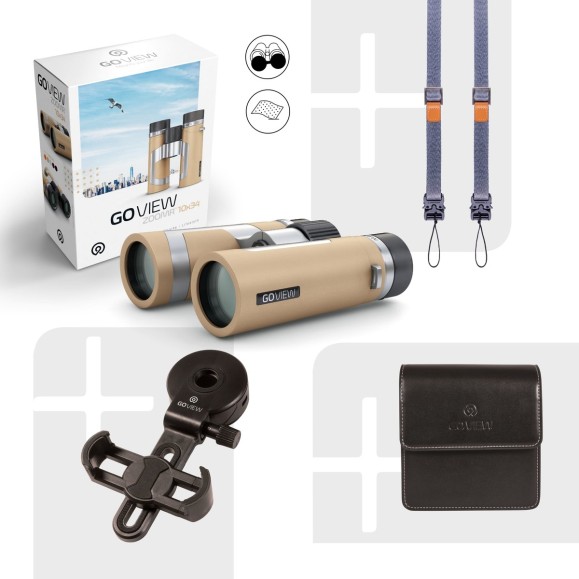 GoView Prismáticos ZOOMR 10x34, Light Brown