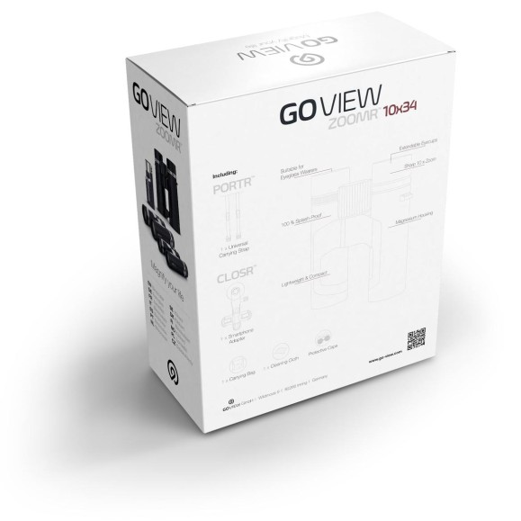 GoView Prismáticos ZOOMR 10x34, Ruby Red