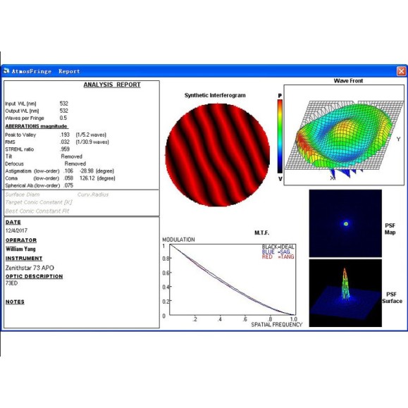 Telescopio refractor Apocromático William Optics AP 73/430 Super ZenithStar 73 Gold