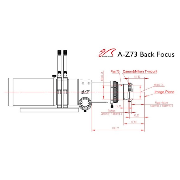 Telescopio refractor Apocromático William Optics AP 73/430 Super ZenithStar 73 Gold