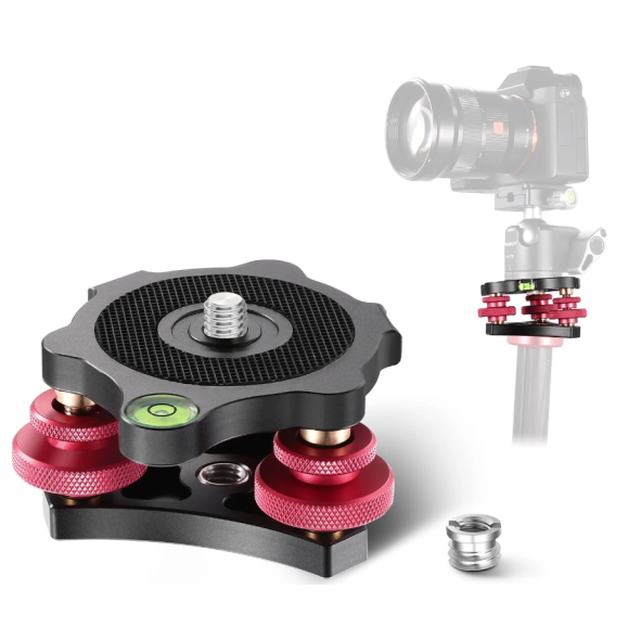 Base de nivelación Neewer LP64 entre trípode y rótula o montura Seestar