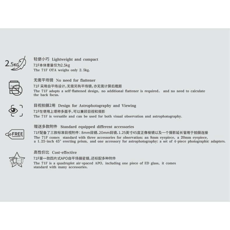 Askar 71F 71 mm f/6.9 Cuádruple...