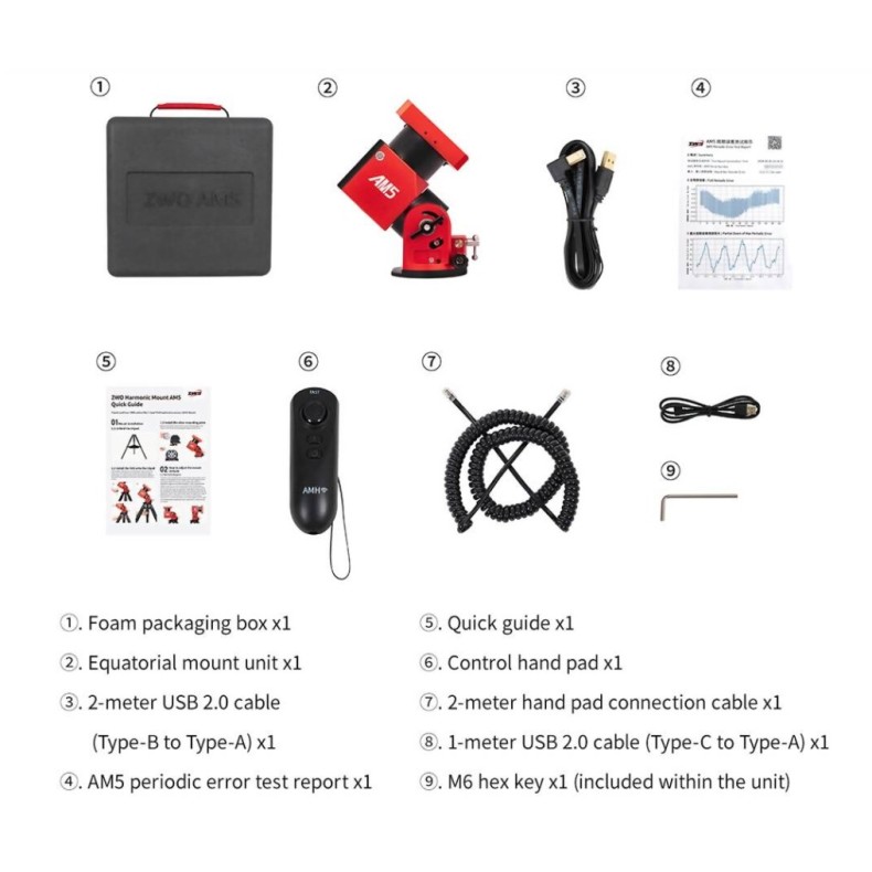 Montura ecuatorial armónica ZWO AM5N... Montura ecuatorial armónica ZWO AM5N...