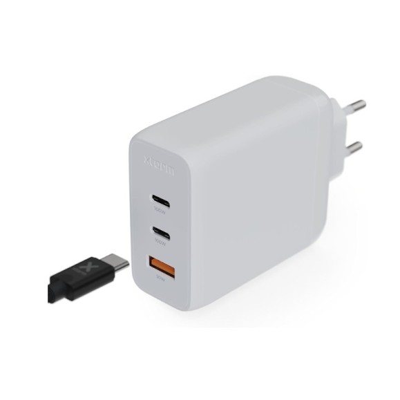 Cargador de pared PD USB-C DE 100W XTORM GaN Ultra 00225409, carga triple puerto