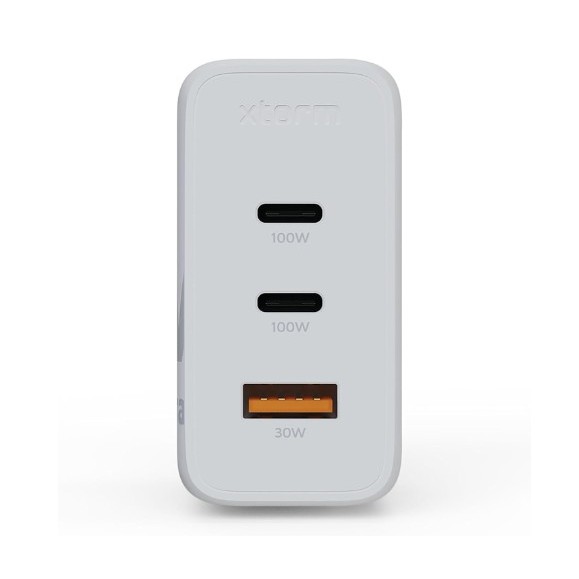 Cargador de pared PD USB-C DE 100W XTORM GaN Ultra 00225409, carga triple puerto