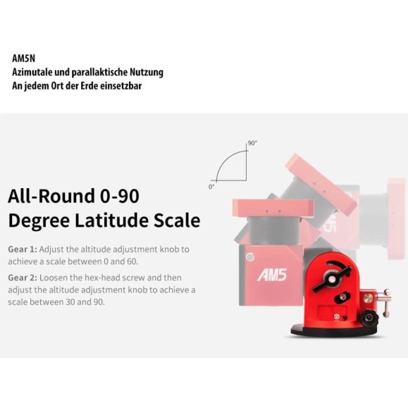 Montura ecuatorial armónica ZWO AM5N Gen.2 con trípode TC40