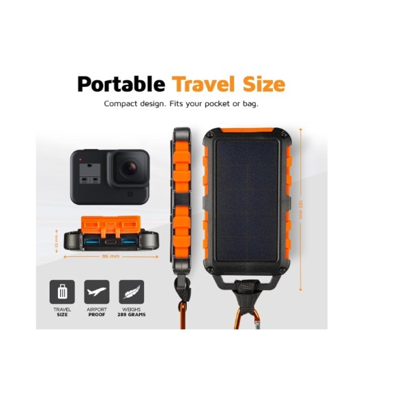 Cargador solar - XTORM Xtreme Solar Cargador 10.000 Negro/Naranja