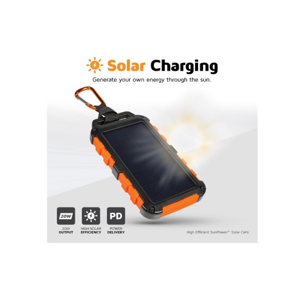Cargador solar - XTORM Xtreme Solar Cargador 10.000 Negro/Naranja