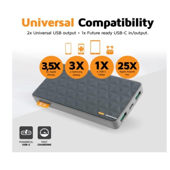 Powerbank - XTORM 20W Fuel Series Power pack 10.000 Gris/Naranja