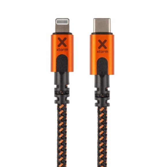 Cable XTORM Xtreme USB-C Lightning cable 1.5m Negro/Naranja