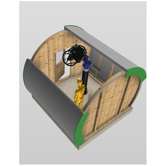 Observatorio de madera con cubierta Clamshell Dome Part Optical modelo GreenLine RC-33