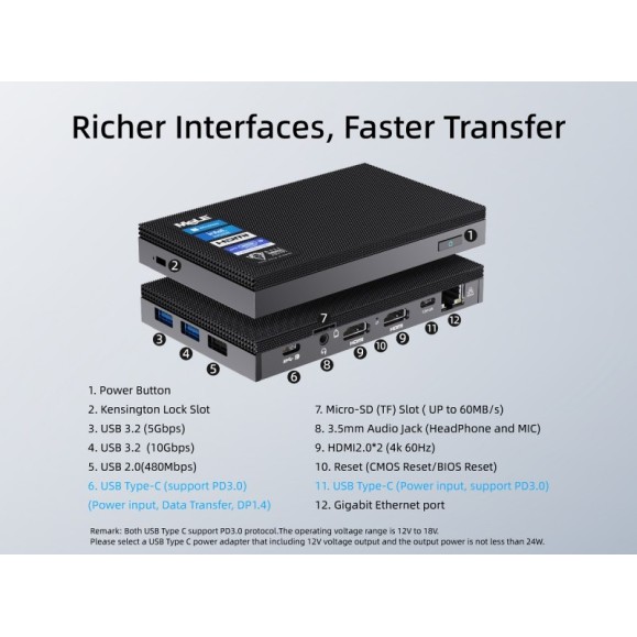 Mini PC Quieter 4C 16GB/512GB Windows11 PRO - MeLE