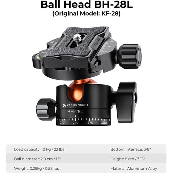 Trípode de Cámara 200cm Trípode Video Profesional Aluminio con Monopié K&F