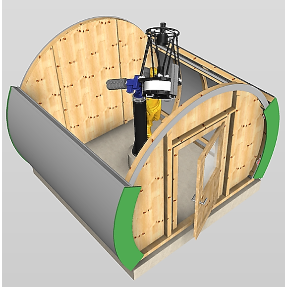 Observatorio de madera con cubierta Clamshell Dome Part Optical modelo GreenLine RC-33