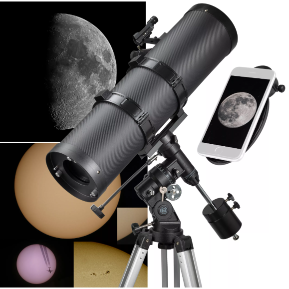 Telescopio Bresser Pollux-II N-150/1400 EQ3 con adaptador para Smartphone Adapter & Filtro Solar 4690900