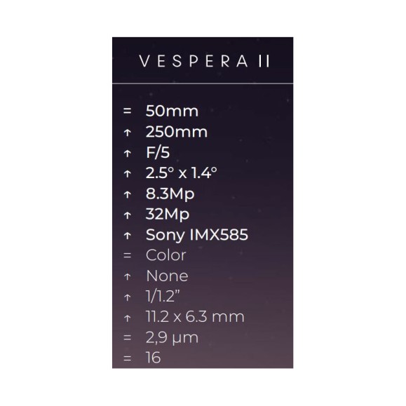 Telescopio inteligente VAONIS Vespera II AP 50/250