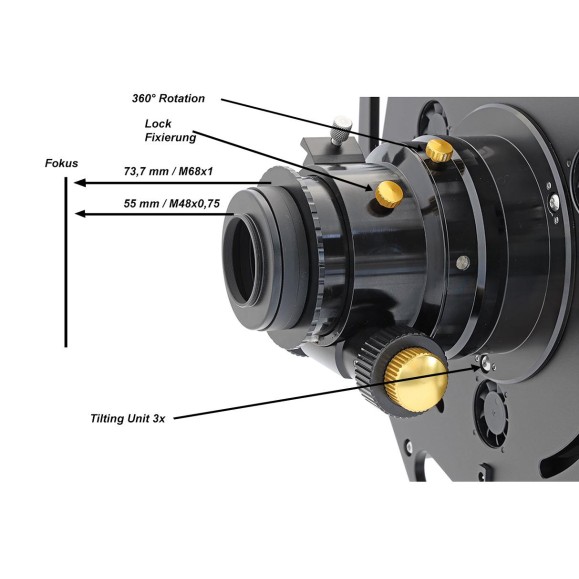 Telescopio Ritchey-Chrétien TS-Optics 10" f/6.4 con aplanador - Carbon Truss