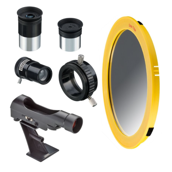 Set telescopio BRESSER Spica PLUS 130/1000 EQ3 con filtro solar, filtros planetarios y linterna