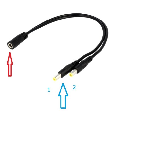 Cable de alimentación bidireccional 5.5/2.1mm y 5.5/2.5mm para Wave 150i