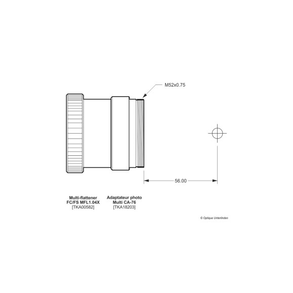 Tubo adaptador CA-FC-76DCU/DS para aplanador 1.04x Takahashi