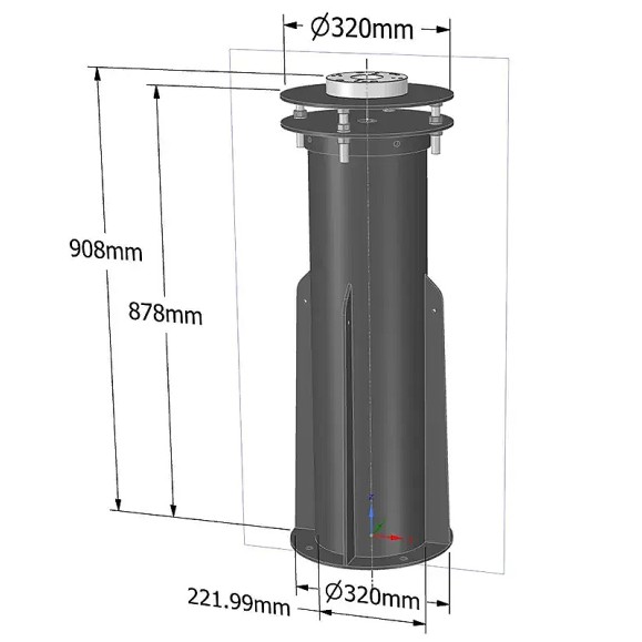 Columna Altair Skyshed 8" (de gran resistencia con aletas antivibración)