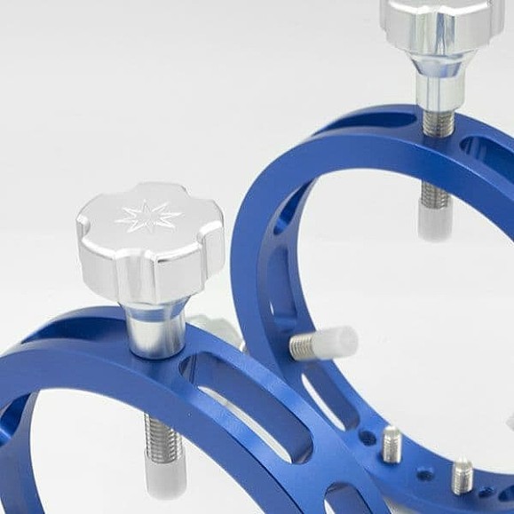 Anillas Altair TMS Ultra Light de 100mm para telescopio guía - AZUL Anodizado