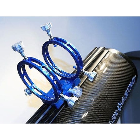 Anillas Altair TMS Ultra Light de 100mm para telescopio guía - AZUL Anodizado