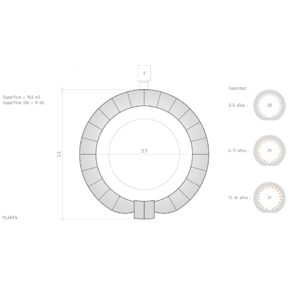 Cúpula hinchable planetario portátil 5m sin decoración