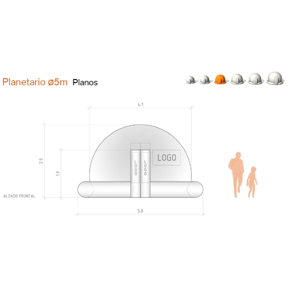 Cúpula hinchable planetario portátil 5m sin decoración