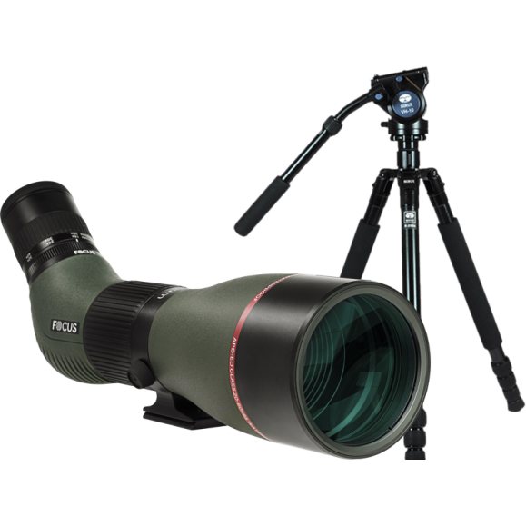 Kit  telescopio Optimum ED 85mm ocular zoom 20-60x y trípode Sirui R2004/VH10 Focus