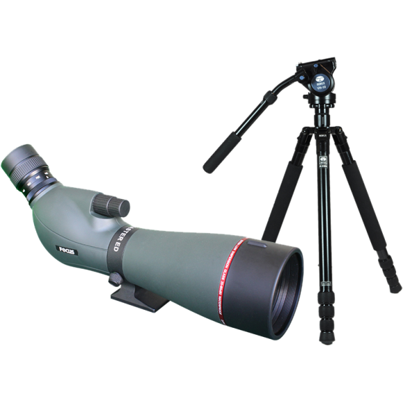 Kit telescopio terrestre FOCUS ViewMaster ED 20-60x80mm con trípode SIRUI R2004/VH10