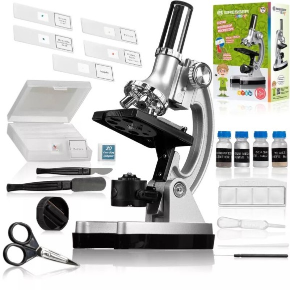 Kit microscopio Bresser Junior Biotar 300x-1200x (sin maleta)