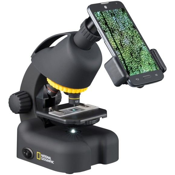 Kit de telescopio compacto y microscopio National Geographic con maleta y soporte para Smartphone