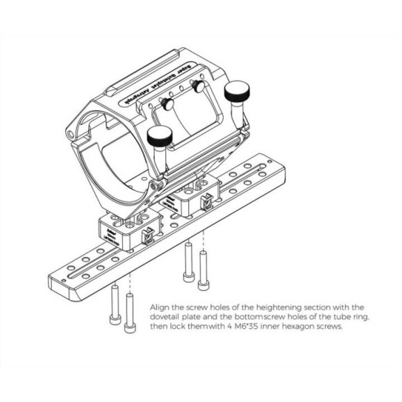 Bloques elevadores o alzas ASKAR para telescopios de la serie SQA
