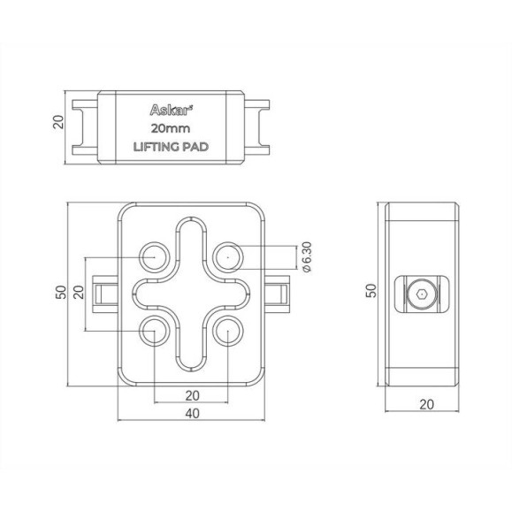 Bloques elevadores o alzas ASKAR para telescopios de la serie SQA