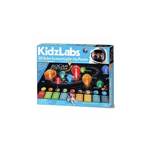 Kidz Labs Sistema Solar Póster 3D con Luces 4M