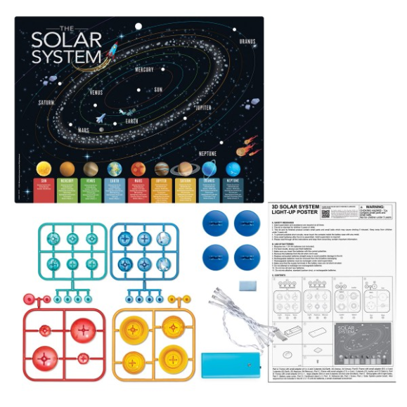 Kidz Labs Sistema Solar Póster 3D con Luces 4M