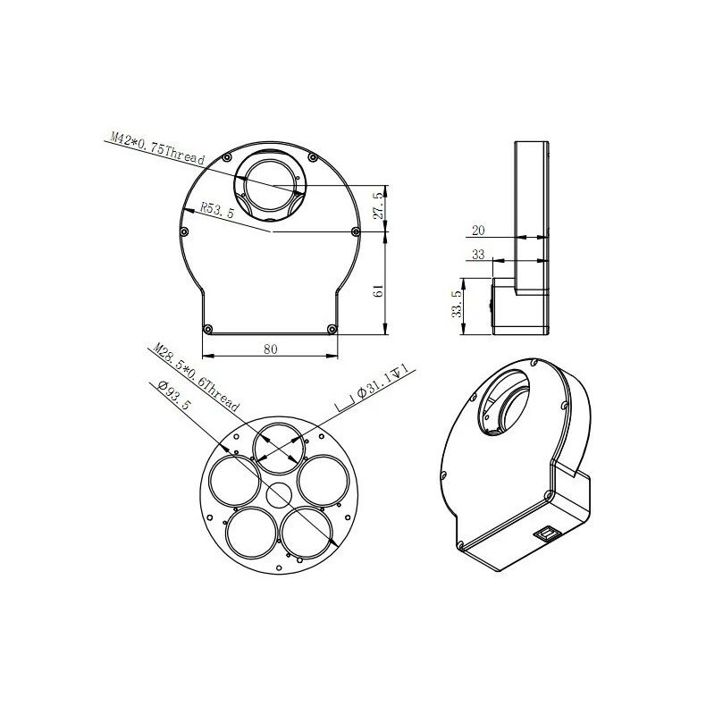 MiniRueda de filtros EFW ZWO...